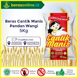 Beras Online - Beras Pandan Wangi 5Kg asli Cianjur Cantik Manis PULEN, BEBAS KUTU, TANPA PENGAWET, KEMASAN VACUM