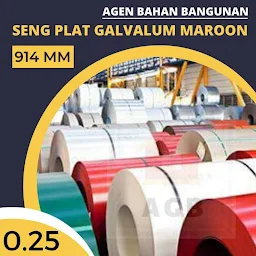 Seng Talang Galvalum (0,25/0.25) 914 Mm / 90cm Maroon (1coil = 4000kg)
